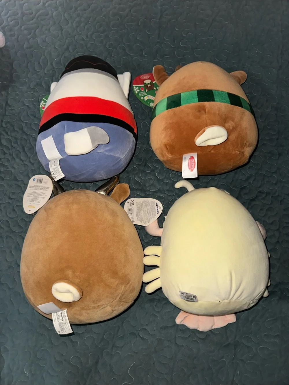Squishmallows Plush Set - Brown, Cream, Blue, Green